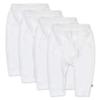 HonestBaby 4-Pack Organic Cotton Cuff-Less Harem Pants, Bright White, Preemie view 1