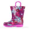 NORTY PVC Rain Boots for Kids - Waterproof PVC Boots Boys and Girls Solid & Printed Rainboots for Toddlers and Kids - Pink Flowers view 1