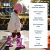 NORTY PVC Rain Boots for Kids - Waterproof PVC Boots Boys and Girls Solid & Printed Rainboots for Toddlers and Kids - Pink Flowers view 2