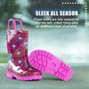 NORTY PVC Rain Boots for Kids - Waterproof PVC Boots Boys and Girls Solid & Printed Rainboots for Toddlers and Kids - Pink Flowers view 4