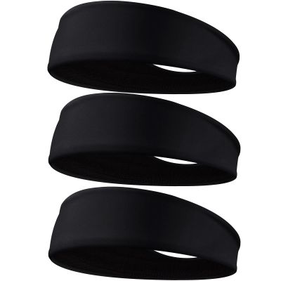 Braylin Men's Headbands, 3-Pack Head Band for Men, Sport Sweatbands for Running Fitness Yoga Cycling, Sweat Wicking Non Slip
