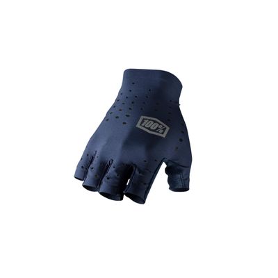 100% SLING Short Finger Mountain Biking Gloves - Lightweight Fingerless MTB Off Road Cycling Gloves (XL - NAVY)