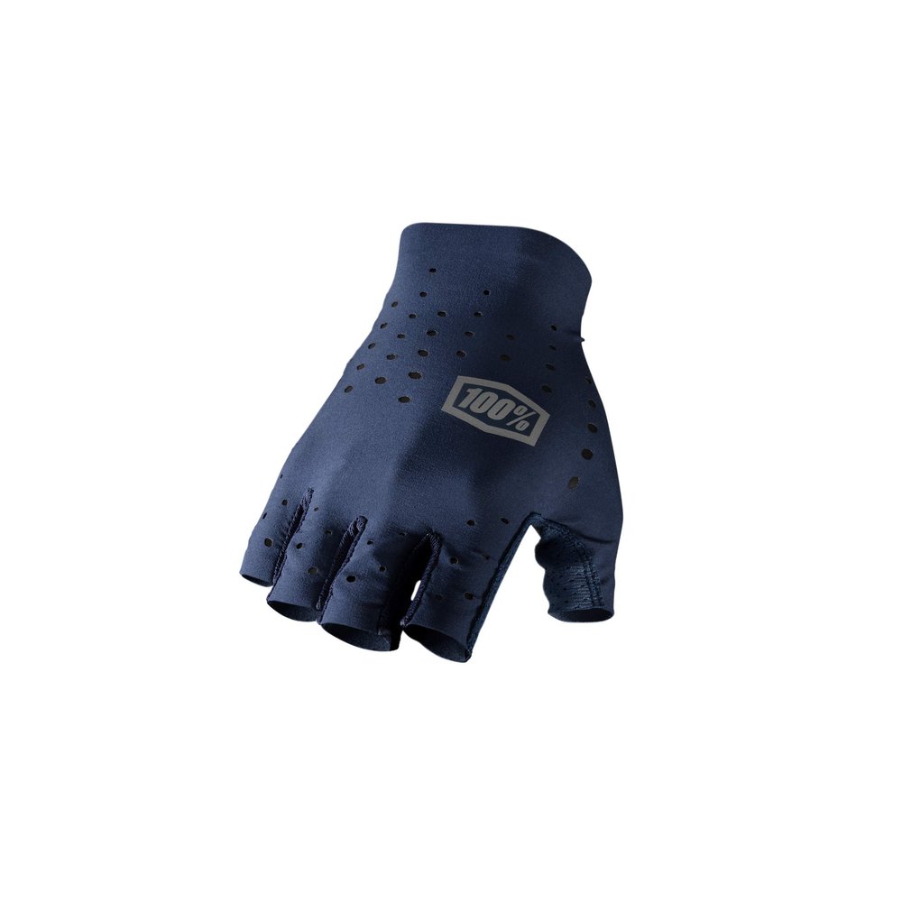 100% SLING Short Finger Mountain Biking Gloves - Lightweight Fingerless MTB Off Road Cycling Gloves (XL - NAVY)