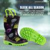 NORTY PVC Rain Boots for Kids - Waterproof PVC Boots Boys and Girls Solid & Printed Rainboots for Toddlers and Kids - Black Monsters view 4