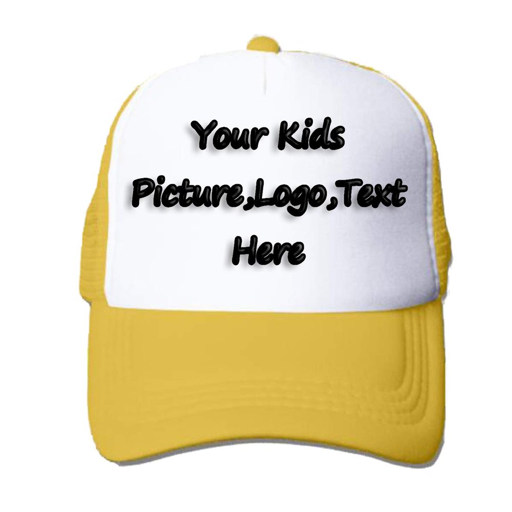 Design You Own Kids Hats, Boys Girls Outdoor Funny Baseball Hats Breathable Mesh Snapback Sunhat