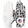 Amy Sport Womens Golf Glove with Ball Marker Left Right Hand Ladies Golf Gloves All Weather Grip Breathable Size XS S M L XL (Leopard, Medium-Worn on Right Hand) view 1