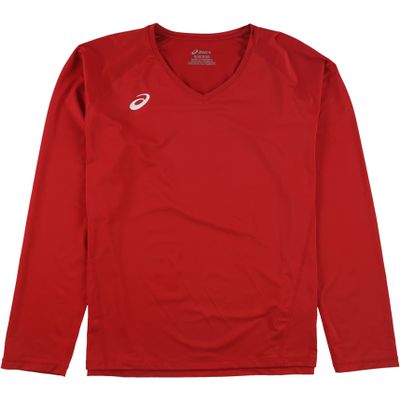 ASICS Spin Serve Volleyball Jersey Long Sleeve, Team Red, Large