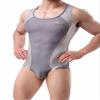 BRAVE PERSON Men's Figure-Shape Bodysuits Elastic Workout Clothes Swimwear, Fitness, Cycling 2241 (XL / 33"-38'', K03 - Gray) view 3