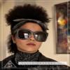 Womens Boyfriend Style Oversize Horned Rim Thick Plastic Sunglasses (beige brown, 54) view 4
