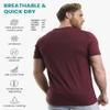 Merino.tech Merino Wool T-Shirt Mens - 100% Merino Wool Undershirt Lightweight Base Layer (Burgundy, Large) view 2