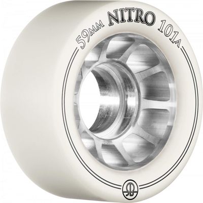 RollerBones Nitro 101A Skate Wheels - White - 59mm