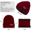3-Pieces Winter Beanie Hat Scarf and Touch Screen Gloves Set Warm Knit Skull Cap for Men Women, Wine Red(Hat Scarf Gloves) view 3