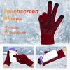 3-Pieces Winter Beanie Hat Scarf and Touch Screen Gloves Set Warm Knit Skull Cap for Men Women, Wine Red(Hat Scarf Gloves) view 4