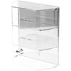 Plymor Clear Acrylic Locking Display Case with Angled Sides and Sliding Back, 2 Shelves (Mirrored), 12.75" x 10.5" x 5.5" view 1