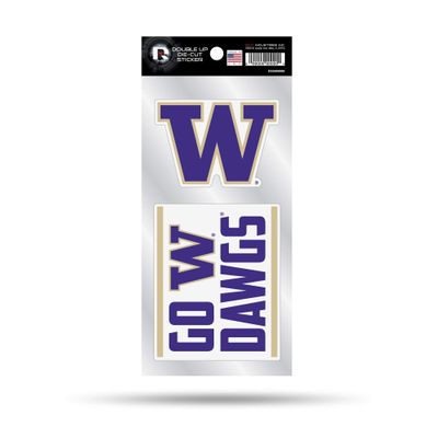 NCAA Washington Huskies Double Up Die Cut 2-Piece Sticker Sheet
