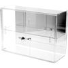 Plymor Clear Acrylic Locking Display Case with Sliding Back, 1 Shelf (Mirrored), 16" H x 22" W x 8.5" D view 1