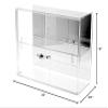 Plymor Clear Acrylic Locking Display Case with Sliding Back, 1 Shelf (Mirrored), 16" H x 22" W x 8.5" D view 2