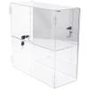 Plymor Clear Acrylic Rectangular Locking Display Case, 1 Shelf (Mirrored), 16.5" H x 16.25" W x 7" D view 1