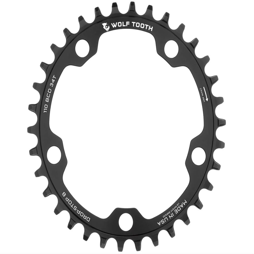 Wolf Tooth 110 BCD Gravel/CX/Mountain Bike Chainrings (34 Tooth, Drop-Stop B, MTB)