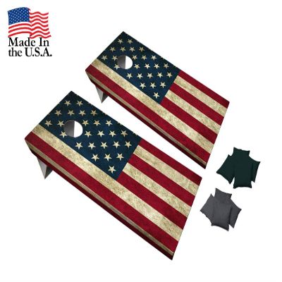 Korrugate It! Cornhole American Flag USA Outdoor Game - Bean Bag Toss Game, Tailgate Toss Game, Corn Hole Outdoor Game, Lightweight and Durable - Regulation Size 4 x 2 - Corrugated Cardboard