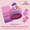 Disney Girls Princess Toddler Girls Hat, Scarf and Mittens Set For Age 2-4, Pink/Purple view 2