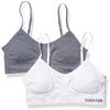 Calvin Klein Kids Girls' Seamless Wirefree Comfort Bralette Bra 2-Pack, White/Heather Grey, X-Large view 1
