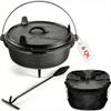 Uno Casa 6Qt Cast Iron Camping Dutch Oven with Lid Lifter and Storage Bag - Pre-Seasoned Outdoor Dutch Oven for Campfire Cooking, Stews, and Baking - Durable Cast Iron Pot for Camping and Hiking view 1