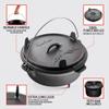Uno Casa 6Qt Cast Iron Camping Dutch Oven with Lid Lifter and Storage Bag - Pre-Seasoned Outdoor Dutch Oven for Campfire Cooking, Stews, and Baking - Durable Cast Iron Pot for Camping and Hiking view 2