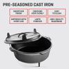Uno Casa 6Qt Cast Iron Camping Dutch Oven with Lid Lifter and Storage Bag - Pre-Seasoned Outdoor Dutch Oven for Campfire Cooking, Stews, and Baking - Durable Cast Iron Pot for Camping and Hiking view 3