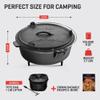Uno Casa 6Qt Cast Iron Camping Dutch Oven with Lid Lifter and Storage Bag - Pre-Seasoned Outdoor Dutch Oven for Campfire Cooking, Stews, and Baking - Durable Cast Iron Pot for Camping and Hiking view 4