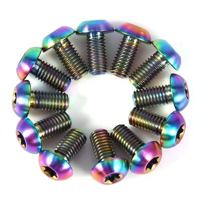 Brake Bolt, VBESTLIFE 12pcs T25 Titanium Alloy Bike Torx Head Bolts Screws Fastener for Bike Bicycle(M5x10-Colorful)