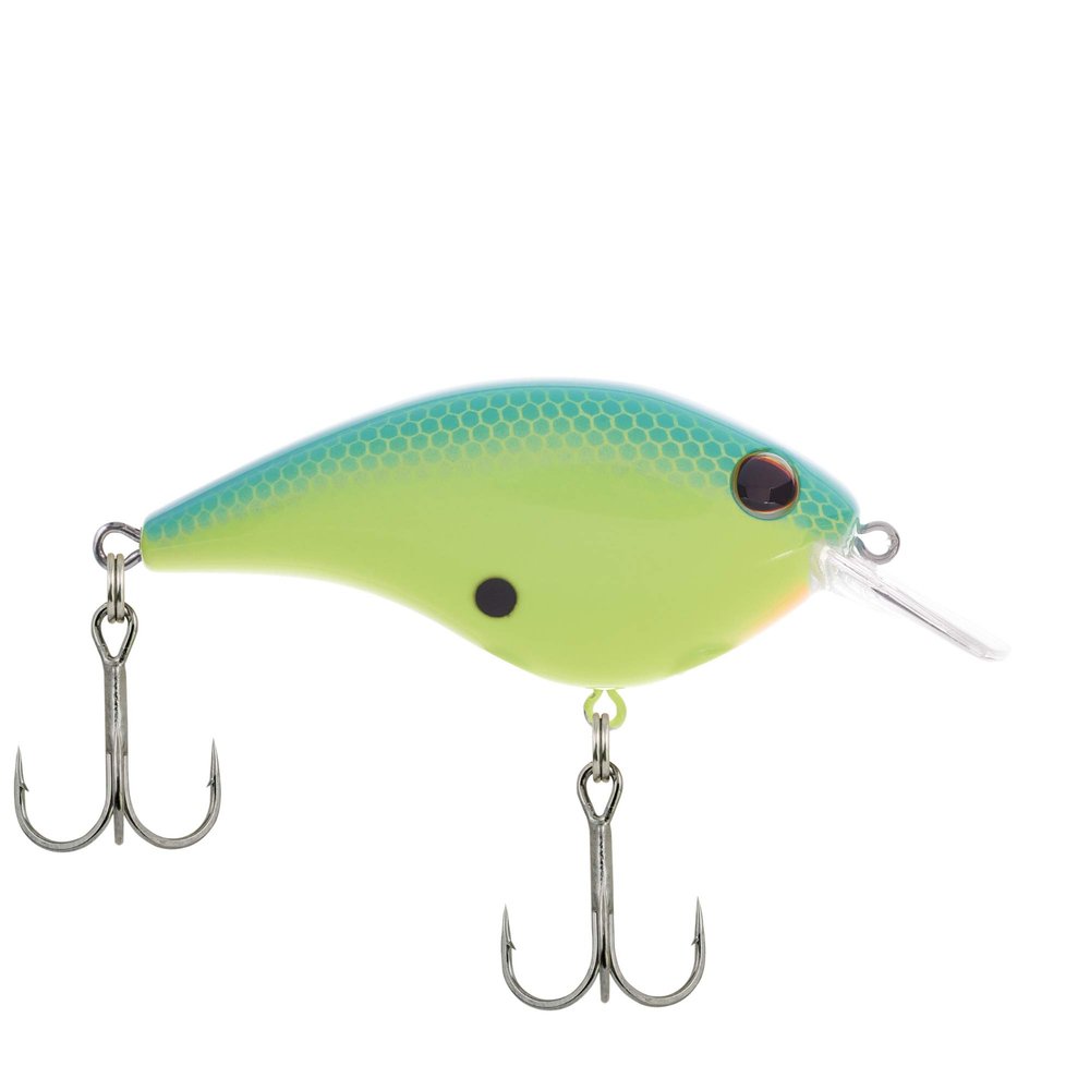 Berkley Frittside Fishing Lure, Blue Chartreuse, 1/3 oz, 2 1/4in | 5 3/4cm Crankbaits, Classic Flat Side Profile Mimics Variety of Species and Creates Flash, Equipped with Sharp Fusion19 Hook