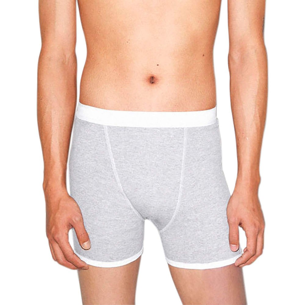 American Apparel Men's Baby Rib Boxer Brief, Heather Grey, Small