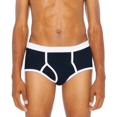 American Apparel Men's Baby Rib Brief, Black, X-Large