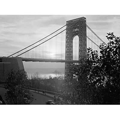 New York George Washington Bridge Hazy Vintage Photo Unframed Wall Art Print Poster Home Decor Premium