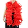 Red Color 2 Yards -Long Large Feather Boa, With Turkey Flat Feather Boa, Party, Dress Up, Halloween Costume Decoration view 1