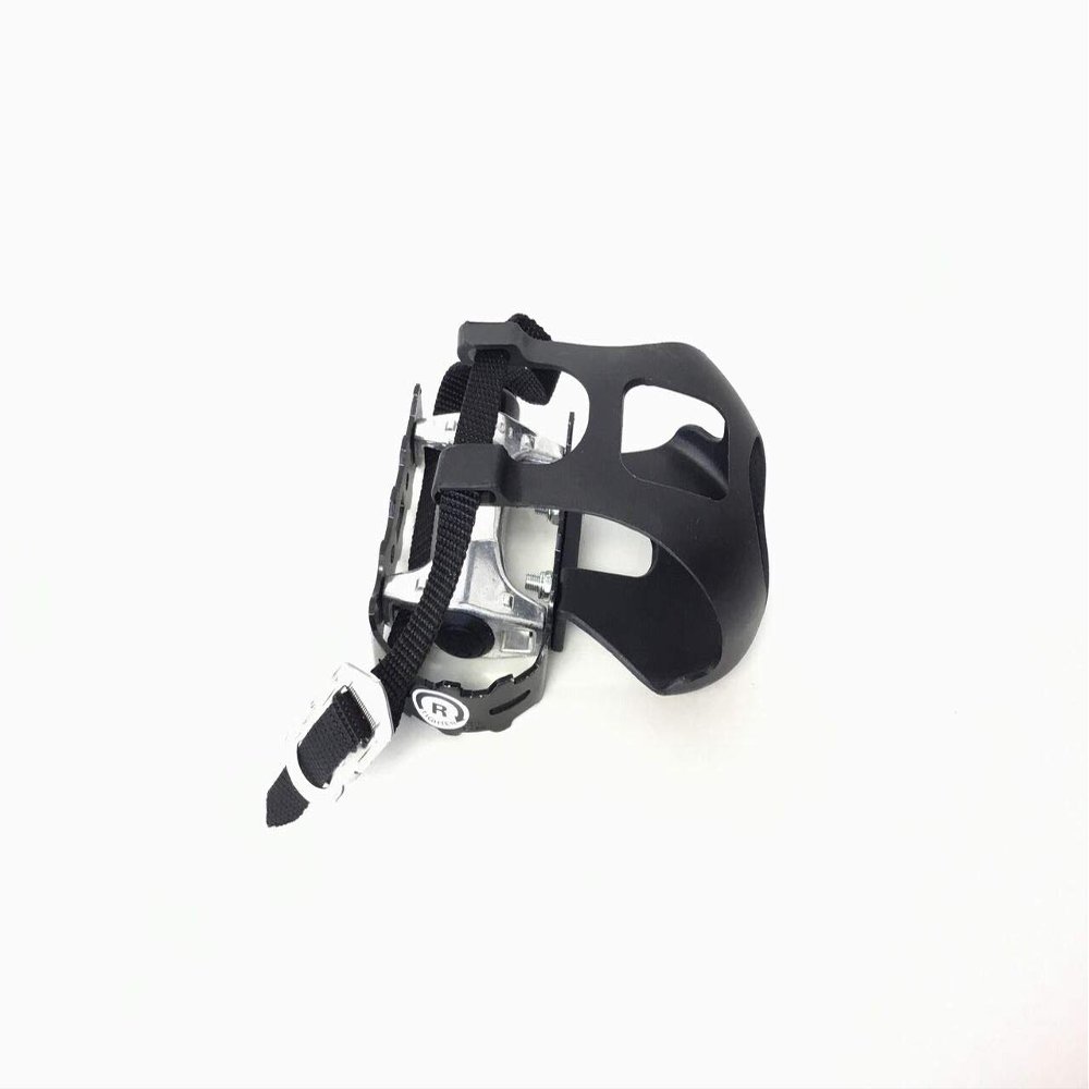 H.F Exchange Right Foot Pedal Set Black | Exercise Bike Pedal and Toe Clips Cage with Strap | Exercise Equipment Replacement for Upright Bikes | Works with Nordic-Track S22I - P/N 393598