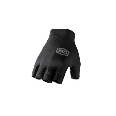 100% SLING Short Finger Mountain Biking Gloves - Lightweight Fingerless MTB Off Road Cycling Gloves (MD - BLACK)