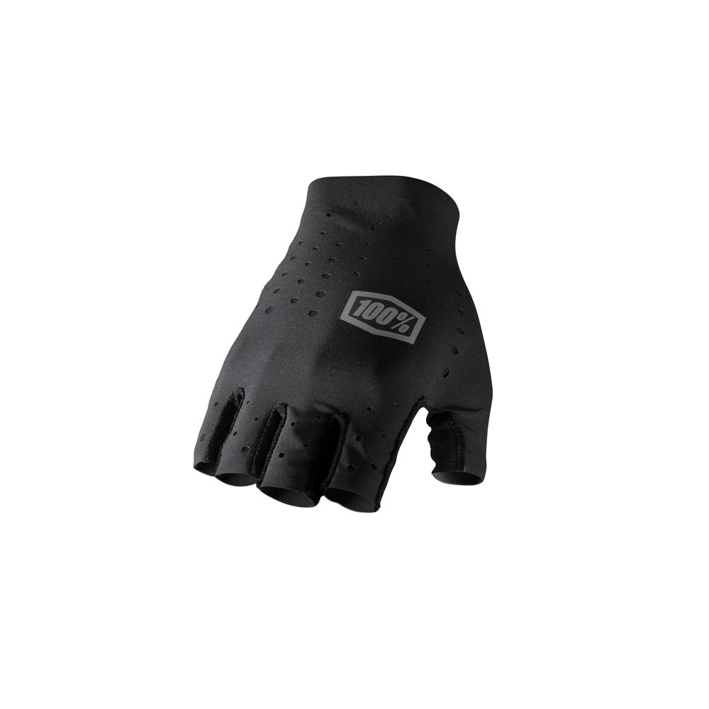 100% SLING Short Finger Mountain Biking Gloves - Lightweight Fingerless MTB Off Road Cycling Gloves (MD - BLACK)