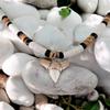 BlueRica Shark Tooth on Puka & Tiger Brown Coconut Shell Beads Necklace (18" 3L) view 4