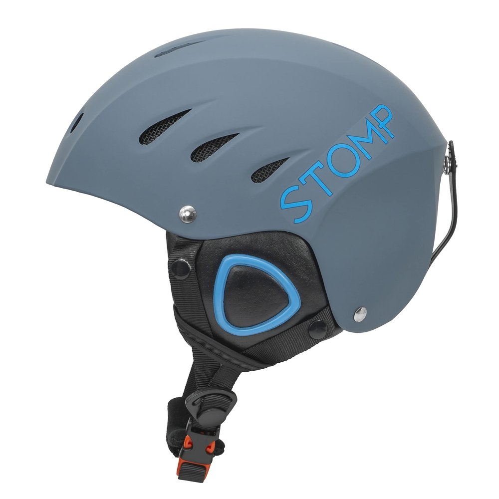 STOMP Ski & Snowboarding Snow Sports Helmet with Build-in Pocket in Ear Pads for Wireless Drop-in Headphone (Matte Blue, X-Large)