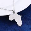 Africa Map with Ghana Pendant Necklaces Jewelry for Women Men Trendy African Maps Charm Jewellery (Silver) view 2