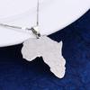 Africa Map with Nigeria Pendant Necklaces Gold Color Jewelry for Women Men African Maps Charm Jewellery (Silver) view 2