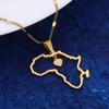 African Map Pendant Necklace Jewelry Heart Charm Map of Africa Continent Charm Jewelry view 2