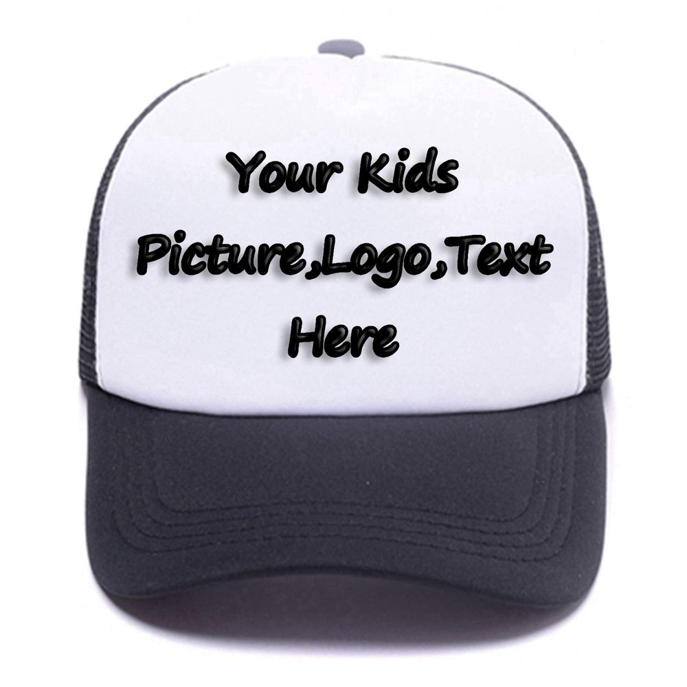 Design You Own Kids Hats, Boys Girls Outdoor Funny Baseball Hats Breathable Mesh Snapback Sunhat