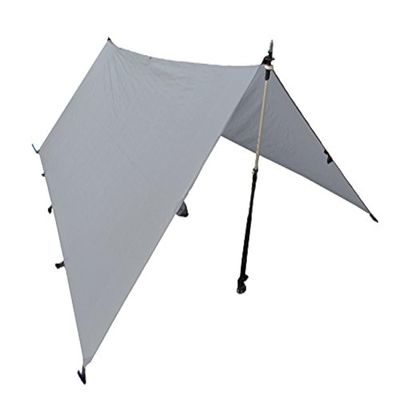 LiteOutdoors Silnylon Tarp - 13.9 Oz. - Ultralight Backpacking Tarp or Hammock Shelter (Grey, 10' x 10')