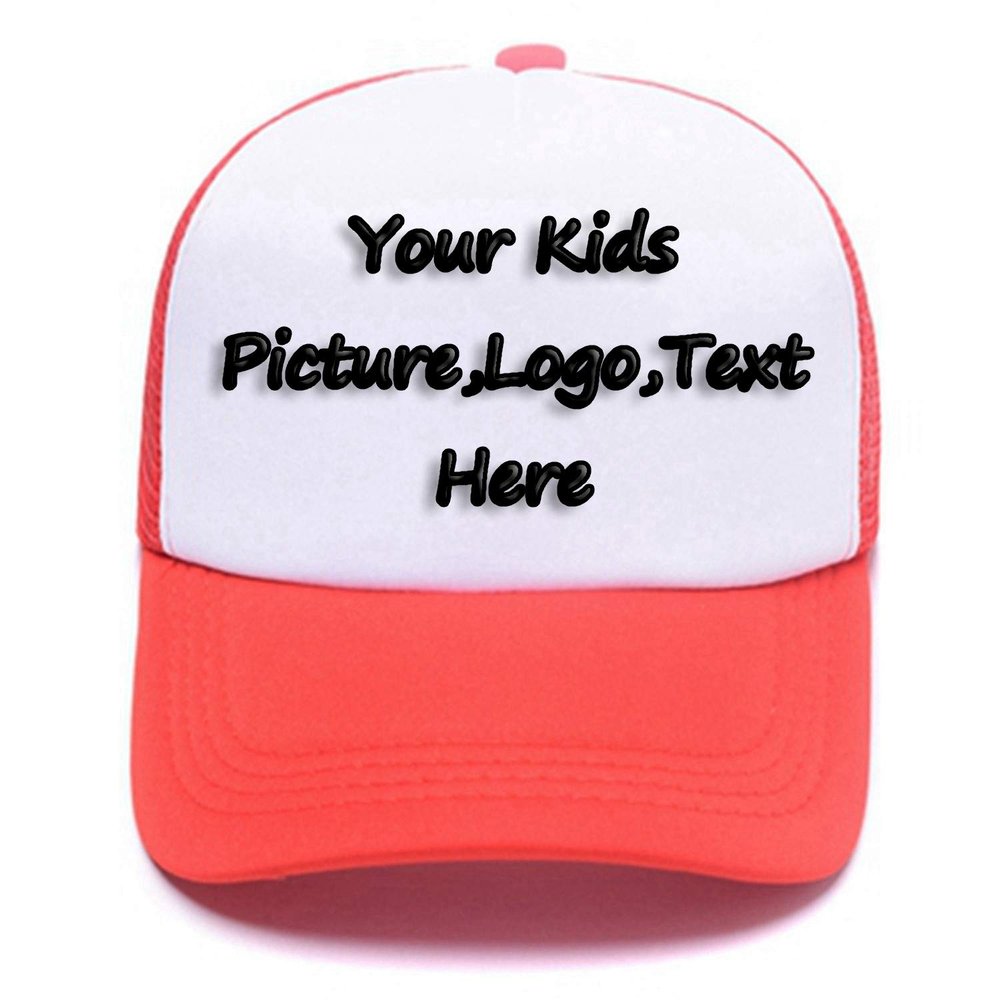 Design You Own Kids Hats, Boys Girls Outdoor Funny Baseball Hats Breathable Mesh Snapback Sunhat