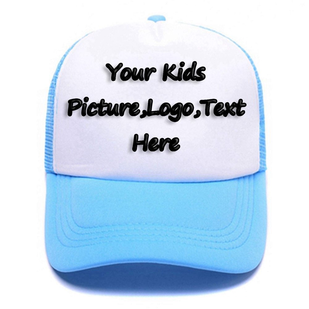 Design You Own Kids Hats, Boys Girls Outdoor Funny Baseball Hats Breathable Mesh Snapback Sunhat
