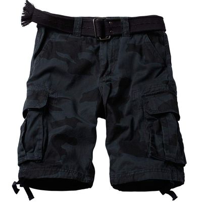AKARMY Men's Cotton Casual Multi Pocket Outdoor Camouflage Shorts Twill Camo Cargo Shorts(No Belt) 8066 E Battlefield Camo 34