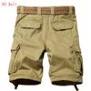 AKARMY Men's Cotton Casual Multi Pocket Outdoor Camouflage Shorts Twill Camo Cargo Shorts(No Belt) 8066 Khaki 38 view 3